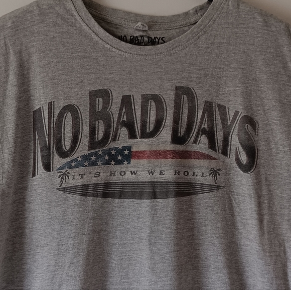No Bad Days men's gray surfboard short-sleeve t-shirt size XL - Picture 3 of 8